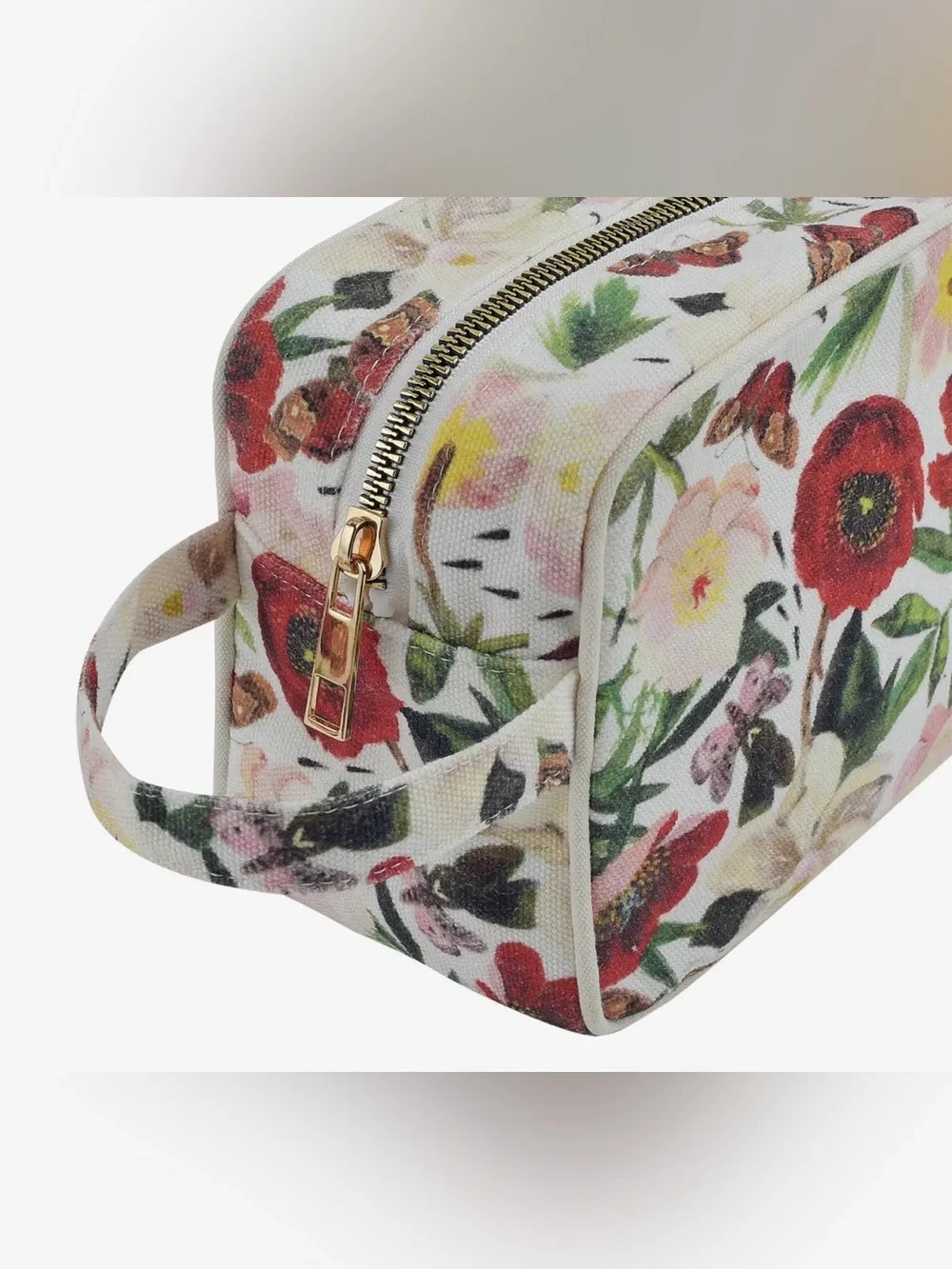 NWT BV by Bruno Visconti Dopp Kit Peonies Travel Cosmetic Bag Red Floral